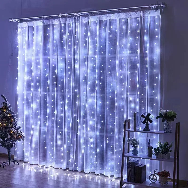 Luzes de natal decorações lâmpada iluminação do feriado usb cortina do feriado guirlanda lâmpada luzes de fadas decoração luz led