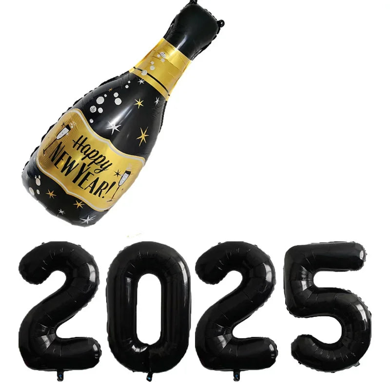 5pcs 2025 Balões de Feliz Ano Novo