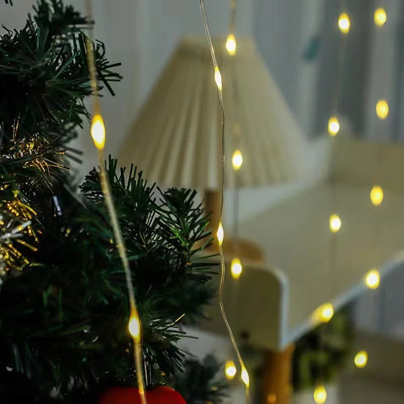 Luzes de natal decorações lâmpada iluminação do feriado usb cortina do feriado guirlanda lâmpada luzes de fadas decoração luz led